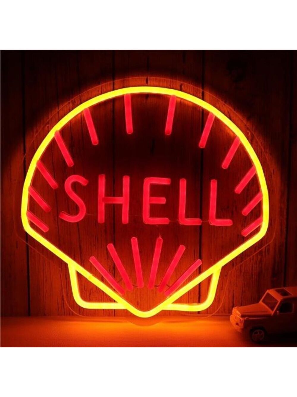Shell Oil Logo LED Neon Sign Garage Shop Decor Man Cave Bar Mechanic Gear Head